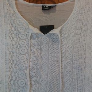 XXL Lace Short Sleeve Top with drawstring bottom S R Fashion